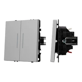 Фото #1 товара Механизм звонкового выключателя двухклавишный LED SWT-NOBE-MKR2-SFPL-L-IS (230V, 10A) (Arlight, Никель)