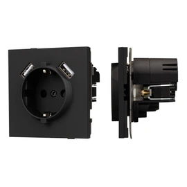 Фото #1 товара Механизм розетки с USB зарядкой SCT-TENDO-MUAA-SFPL-BK (230V, 16A) (Arlight, -)