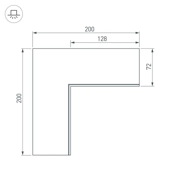 Фото #2 товара Угол SL-LINIA55-FANTOM внутренний (Arlight, Металл)