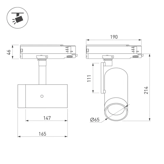 Фото #4 товара Светильник LGD-ARTIFACT-4TR-R65-18W Warm3000-MIX (WH, 20 deg, DALI, 230V) (Arlight, IP20 Металл, 5 лет)