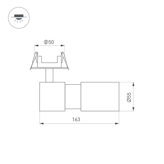 Фото #8 товара Светильник LGD-ARTEMIS-BUILT-FLAP-R55-12W Warm3000 (WH, 8-80 deg, 230V) (Arlight, IP20 Металл, 5 лет)