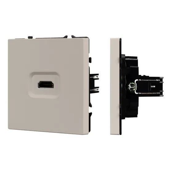 Фото #1 товара Механизм HDMI розетки SCT-NOBE-MHD1-SFPL-CA (Arlight, Кашемир)