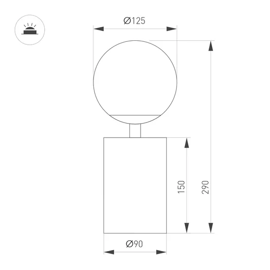 Фото #2 товара Светильник SP-ORNELLA-TAB-L290-R125-6W Warm3200-MIX (WH, 300 deg, 230V, TOUCH-DIMM) (Arlight, IP20 Металл, 3 года)