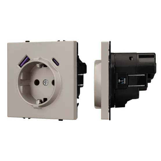 Фото #1 товара Механизм розетки с USB зарядкой SCT-NOBE-MUAC-SFPL-CA (230V, 16A) (Arlight, -)