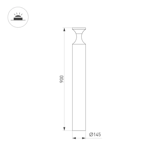 Фото #3 товара Светильник LGD-LONDARI-BOLL-H900-12W Warm3000 (BK, 125 deg, 230V) (Arlight, IP65 Металл, 3 года)