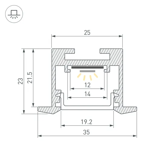 Фото #3 товара Профиль SL-LINE-3523-F-2500 BLACK (Arlight, Алюминий)