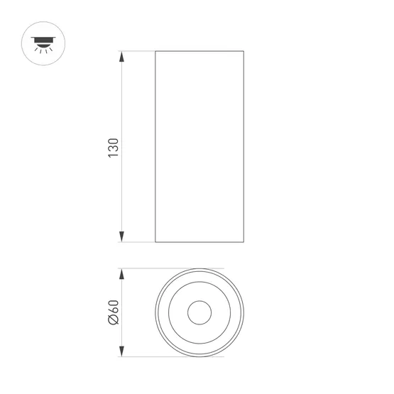 Фото #4 товара Светильник SP-GABI-SURFACE-R60-12W Warm3000 (BK, 36 deg, 230V) (Arlight, IP40 Металл, 5 лет)