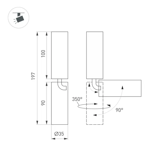 Фото #4 товара Светильник SP-NUANCE-SURFACE-FLAP-R35-7W Day4000 (WH, 36 deg, 230V) (Arlight, IP40 Металл, 5 лет)