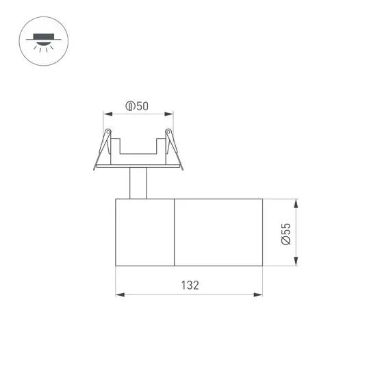 Фото #5 товара Светильник LGD-ARTEMIS-BUILT-FLAP-R55-12W Warm3000 (WH, 8-80 deg, 230V) (Arlight, IP20 Металл, 5 лет)