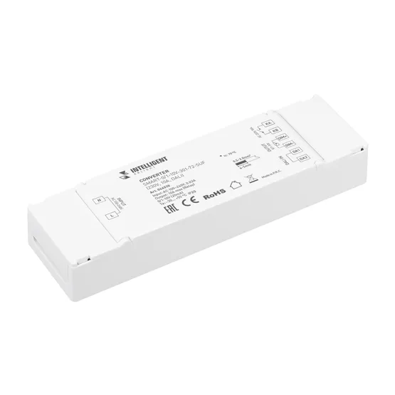 Фото товара INTELLIGENT ARLIGHT Конвертер SMART-0/1-10V-301-72-SUF (230V, 10A, DALI) (IARL, IP20 Пластик, 5 лет)