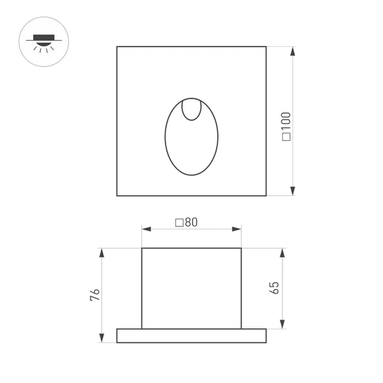 Фото #4 товара Светильник LT-TIE-S100-3W Warm3000 (RD, 45x70 deg, 230V) (Arlight, IP65 Бетон, 3 года)