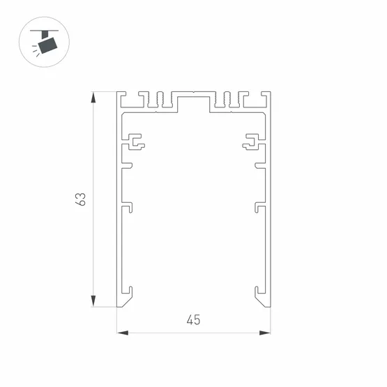 Фото #3 товара Трек MAG-TRACK-4563-1000 (BK, 5LN) (Arlight, IP20 Металл, 5 лет)