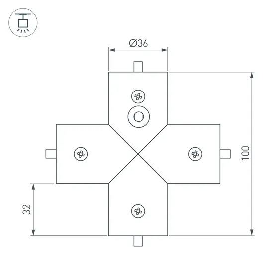 Фото #2 товара Соединитель профиля ROUND-D36-360-X90 (Arlight, Металл)