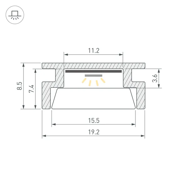 Фото #3 товара Профиль HR-2000 ANOD (Arlight, Алюминий)