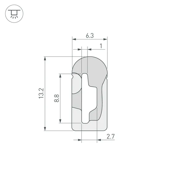 Фото #2 товара Силиконовый профиль WPH-FLEX-0613-SIDE-S8-10m WHITE (Arlight, Силикон)