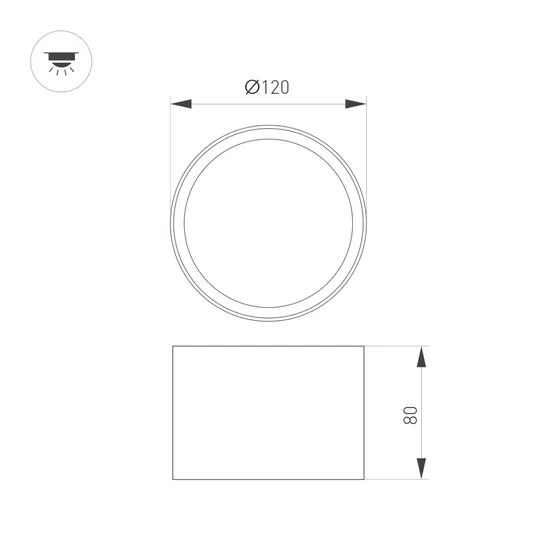 Фото #2 товара Светильник SP-BISCOTTO-R120-12W Warm3300-MIX (WH-GD, 80 deg, 230V) (Arlight, IP54 Металл, 5 лет)