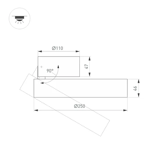 Фото #6 товара Светильник SP-RONDO-FLAP-R250-30W Warm3000 (BK, 110 deg) (Arlight, IP40 Металл, 3 года)