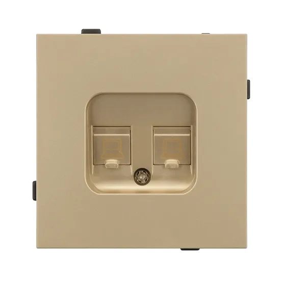 Фото #3 товара Механизм компьютерной розетки двойной SCT-TENDO-MPC2-SFPL-GD (RJ-45, CAT6) (Arlight, -)