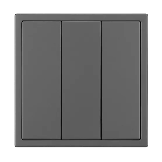 Фото #3 товара Механизм выключателя трехклавишный непроходной SWT-NOBE-MK03-SFPL-GR (230V, 10A) (Arlight, Серый базальт)