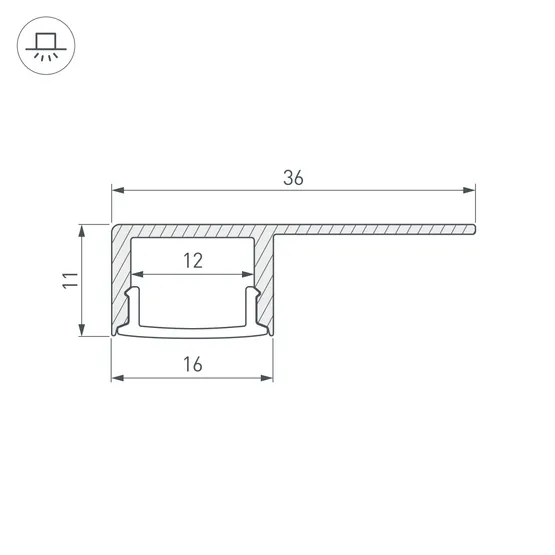 Фото #3 товара Профиль ARH-DECORE-S12-LINE-EDGE-3000 ANOD (Arlight, Алюминий)