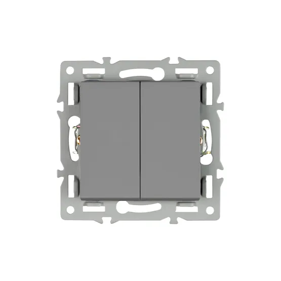 Фото товара Механизм выключателя двухклавишный непроходной SWT-MK02-PL-GR (250V, 16A) (Arlight, -)